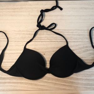 simple black pushup swim suit top